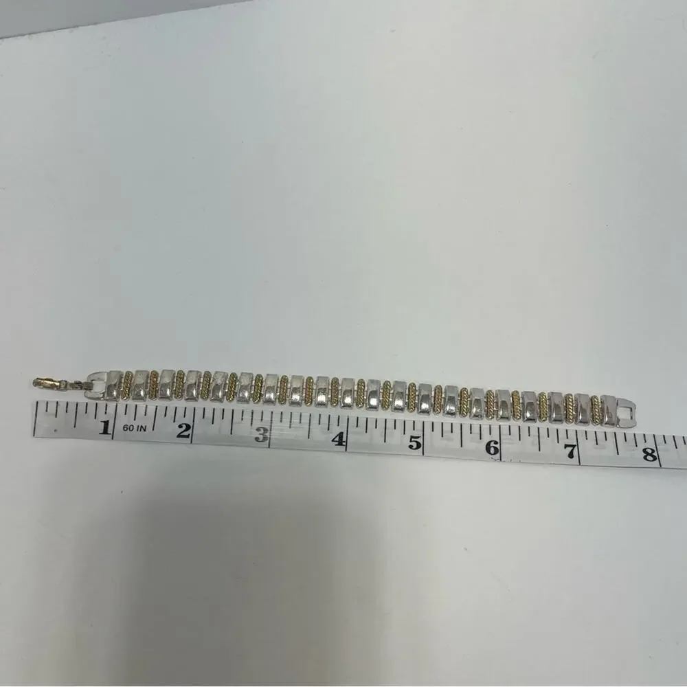 Vintage unmarked gold silver bracelet costume jewelry